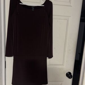 MODA International Dress Size Small Dark Brown Long Sleeves